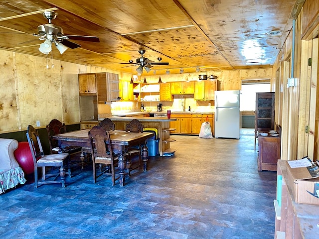 37 Shady Creek Rdg, Marble, NC 28905 - dining room featuring wooden ceiling and ceiling fan