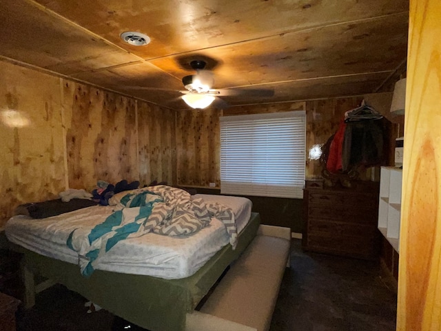 37 Shady Creek Rdg, Marble, NC 28905 - bedroom featuring wood ceiling, visible vents, and wood walls