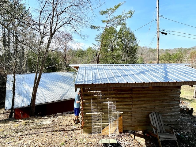 37 Shady Creek Rdg, Marble, NC 28905 - view of side of property featuring log siding, metal roof, and an outdoor structure