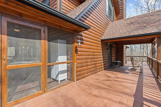 view of wooden deck