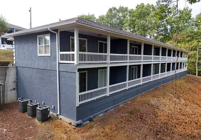 view of property exterior with central air condition unit