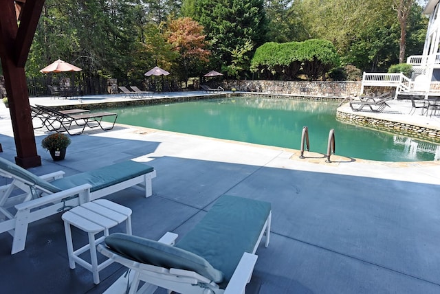 view of pool with a patio area