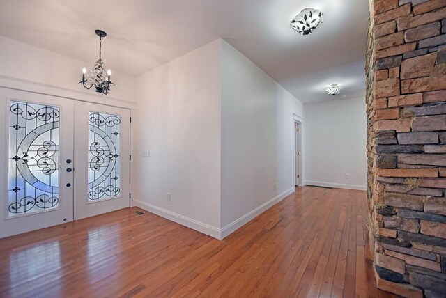 living room with wooden ceiling, wood-type flooring, ceiling fan, french doors, and high vaulted ceiling