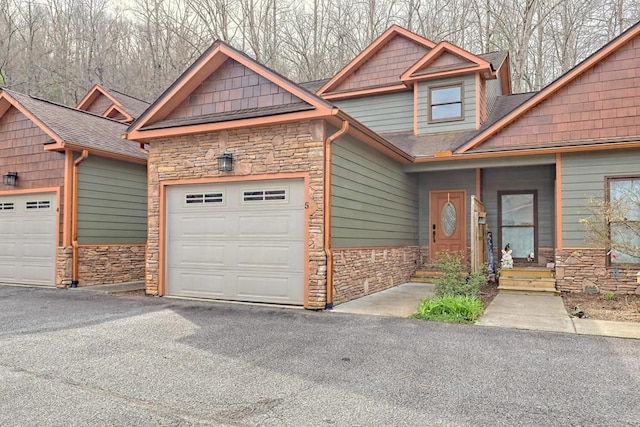 craftsman inspired home featuring a garage