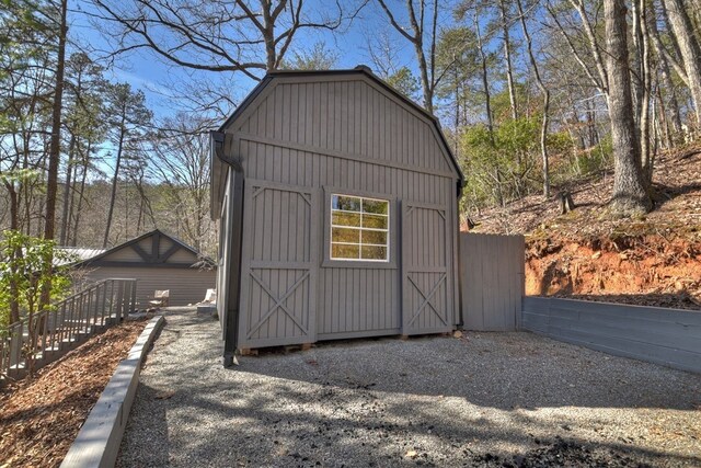 view of shed