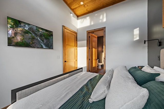 bedroom featuring wood ceiling