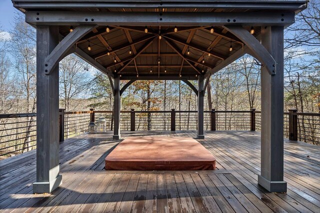 deck featuring a gazebo