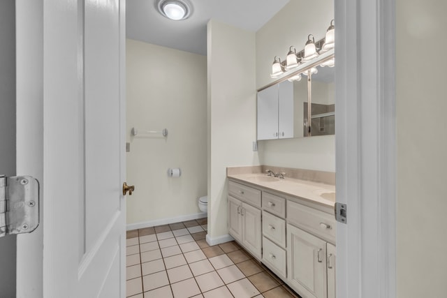 498 Old Dyer Rd, Hayesville, NC 28904 - bathroom featuring tile patterned floors, toilet, and double vanity
