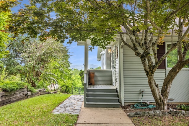 498 Old Dyer Rd, Hayesville, NC 28904 - view of grassy yard featuring a deck