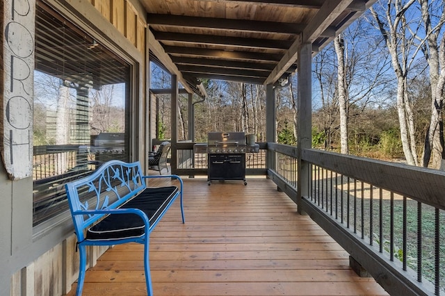 deck with area for grilling