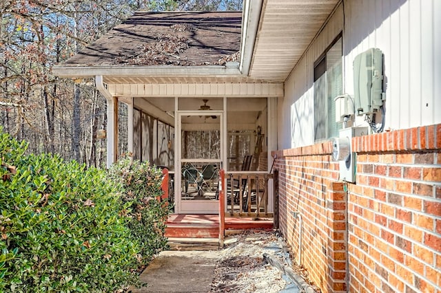 exterior space with a sunroom