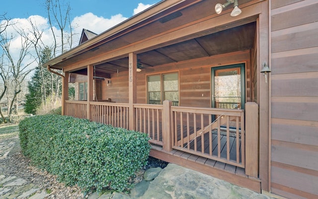 entrance to property with a porch