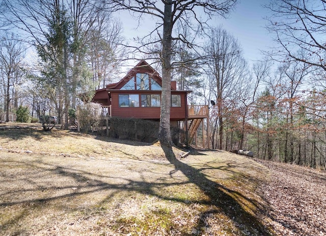1544 Country Walk, Murphy, NC 28906 - view of side of property featuring a wooden deck and a chimney