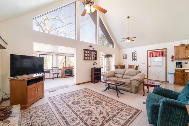 1544 Country Walk, Murphy, NC 28906 - living area with ceiling fan, visible vents, and light colored carpet