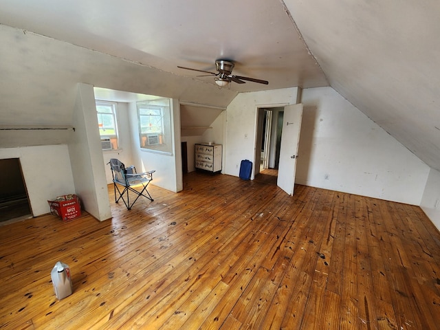 27 Russell Farm Rd, Andrews, NC 28901 - bonus room with hardwood / wood-style flooring, a ceiling fan, lofted ceiling, and cooling unit