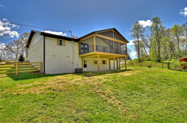 975 Goss Rd, Epworth, GA 30541 - back of house featuring a sunroom and brick siding