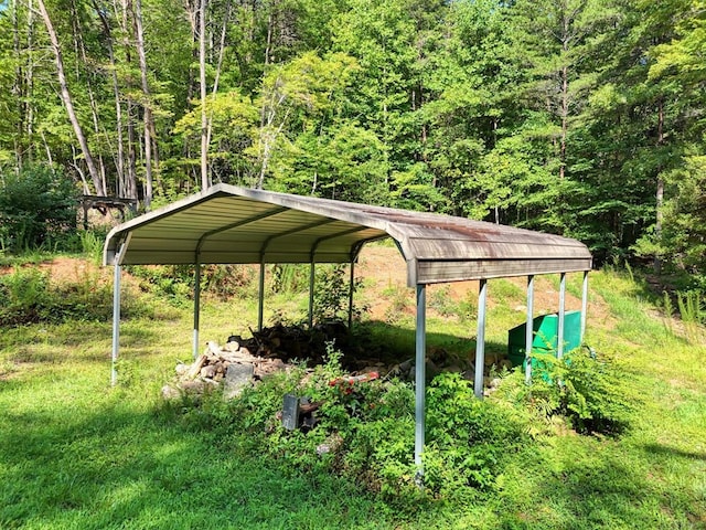 view of parking featuring a carport