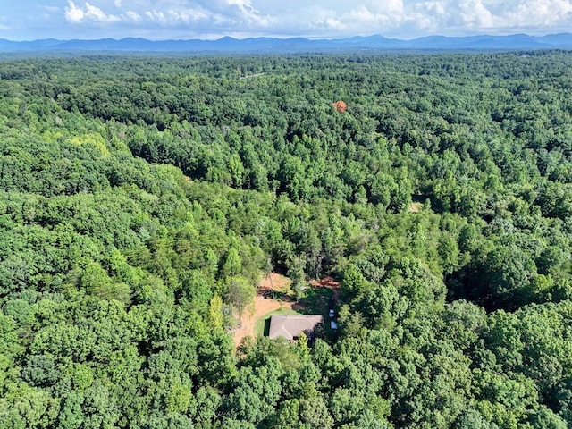 drone / aerial view featuring a mountain view