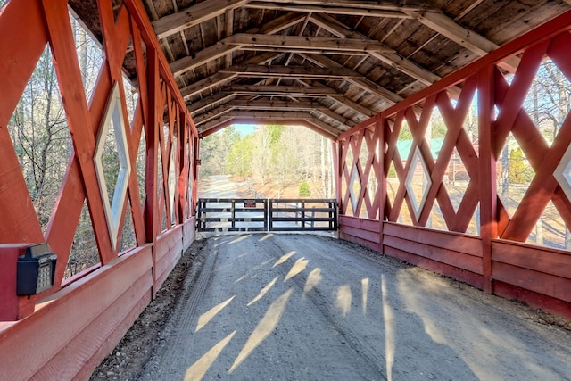 interior space with vaulted ceiling