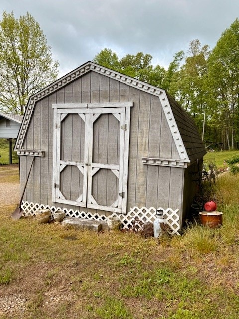 view of shed