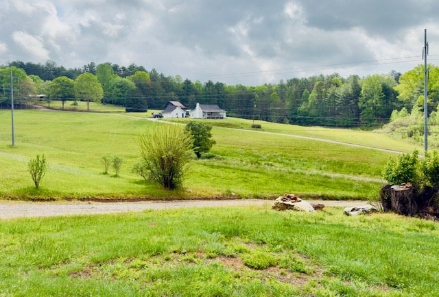 view of yard with a rural view