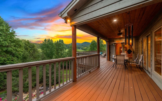 view of deck at dusk