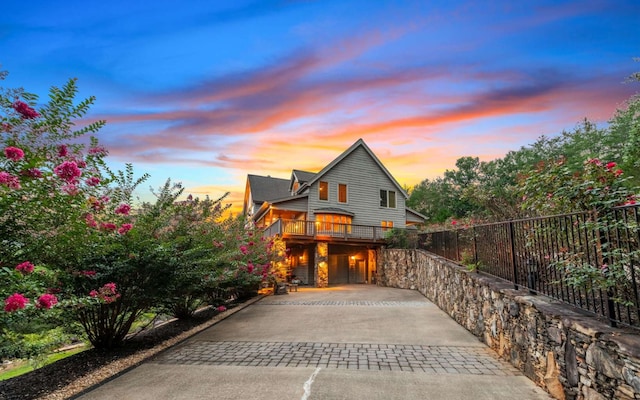 view of front of property with a patio