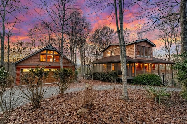 exterior space featuring covered porch