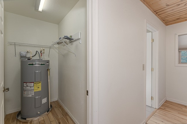 utility room with water heater