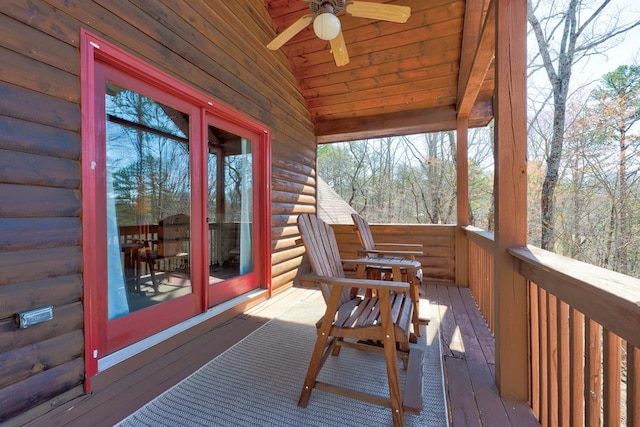 480 Sugar Mountain Rd, Blue Ridge, GA 30513 - deck featuring a ceiling fan