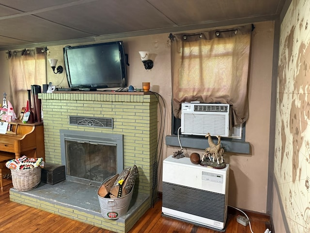 209 Vengeance Creek Rd, Marble, NC 28905 - living area featuring wood finished floors and a fireplace
