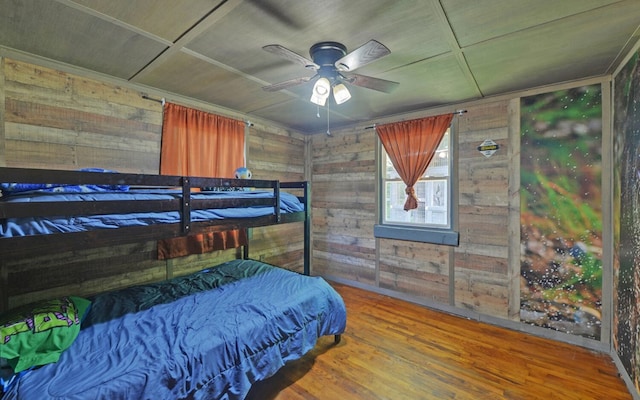 209 Vengeance Creek Rd, Marble, NC 28905 - bedroom featuring wooden walls, wood finished floors, and wooden ceiling