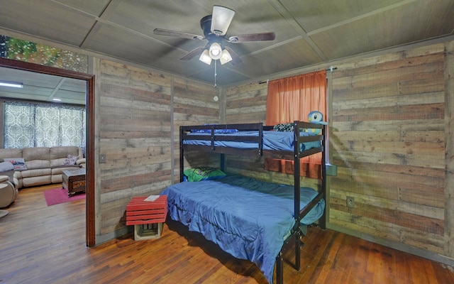 209 Vengeance Creek Rd, Marble, NC 28905 - bedroom featuring wood walls and wood finished floors