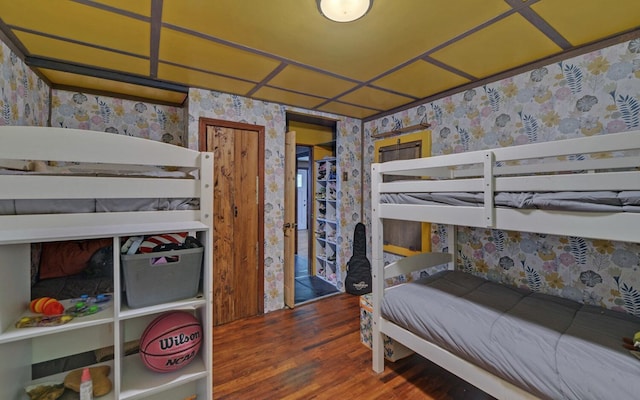209 Vengeance Creek Rd, Marble, NC 28905 - bedroom with wallpapered walls and wood finished floors