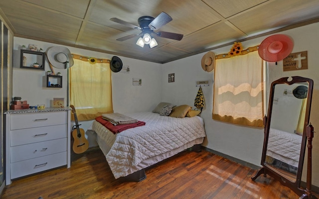 209 Vengeance Creek Rd, Marble, NC 28905 - bedroom with dark wood-style floors and a ceiling fan