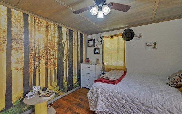 209 Vengeance Creek Rd, Marble, NC 28905 - bedroom featuring wood finished floors and ceiling fan