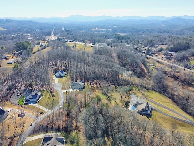 bird's eye view featuring a mountain view