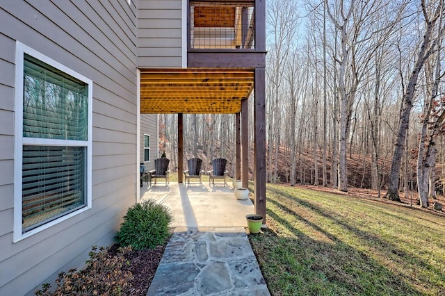 view of yard featuring a patio