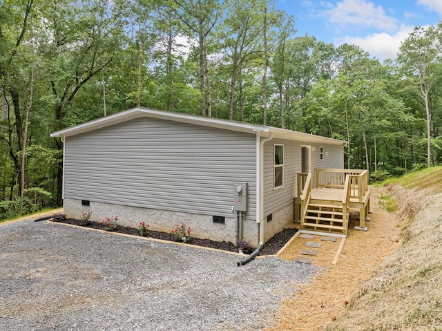 220 Jetty Dr, Ellijay, GA 30540 - view of side of property featuring crawl space and a deck