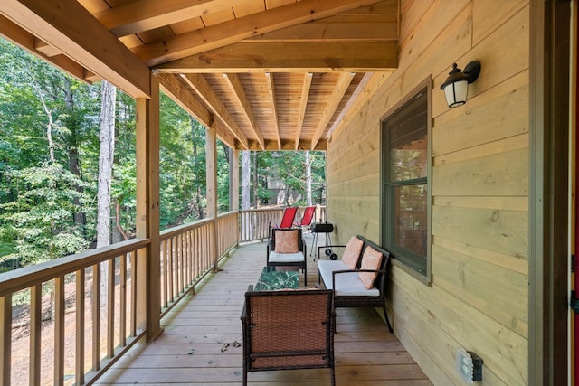 2267 Newport Dr, Ellijay, GA 30540 - wooden deck with outdoor lounge area