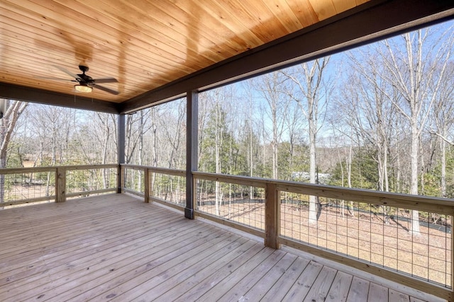 deck with ceiling fan