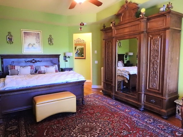 120 Sunrock Mountain Trc, Blue Ridge, GA 30513 - bedroom with a ceiling fan and light wood finished floors