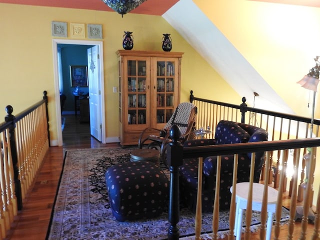 120 Sunrock Mountain Trc, Blue Ridge, GA 30513 - sitting room featuring wood finished floors and vaulted ceiling