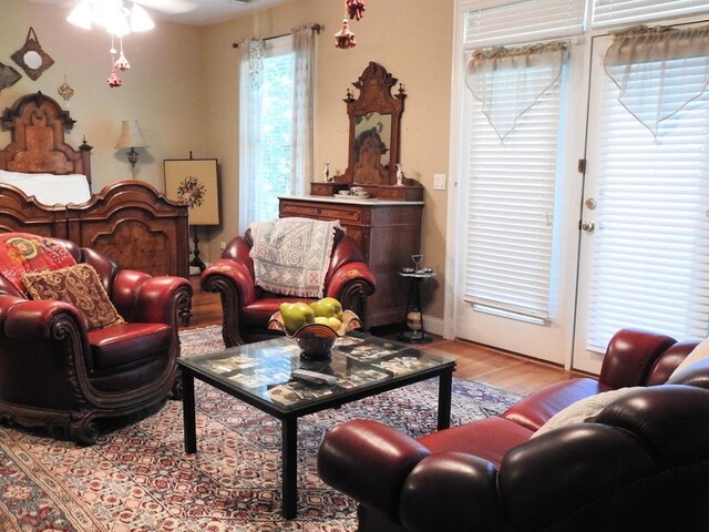120 Sunrock Mountain Trc, Blue Ridge, GA 30513 - living area with light wood-type flooring, a ceiling fan, and baseboards