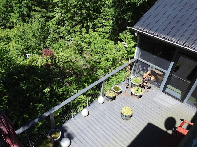 120 Sunrock Mountain Trc, Blue Ridge, GA 30513 - wooden terrace featuring a forest view