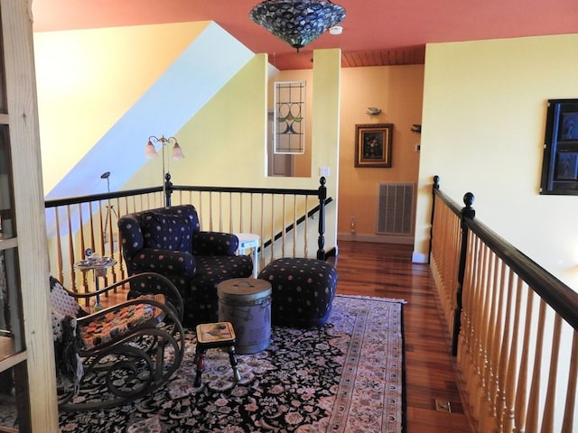 120 Sunrock Mountain Trc, Blue Ridge, GA 30513 - corridor with wood finished floors, an upstairs landing, and baseboards