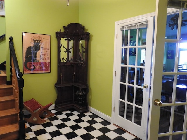 120 Sunrock Mountain Trc, Blue Ridge, GA 30513 - doorway featuring tile patterned floors, stairway, and baseboards
