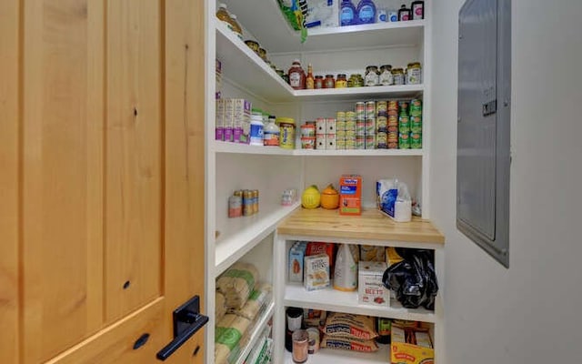 pantry featuring electric panel