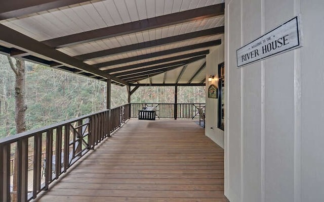 view of wooden deck