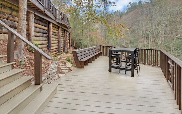 7670 Hiawassee Wilderness, Hiawassee, GA 30546 - wooden deck featuring outdoor dining area